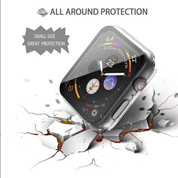 Misxi 2 Pack Hard PC Case with Tempered Glass Screen Protector For Apple Watch - Picture 2 of 5